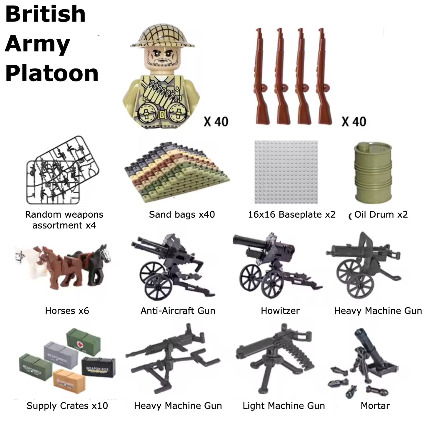 British Army Platoon - 40 soldiers