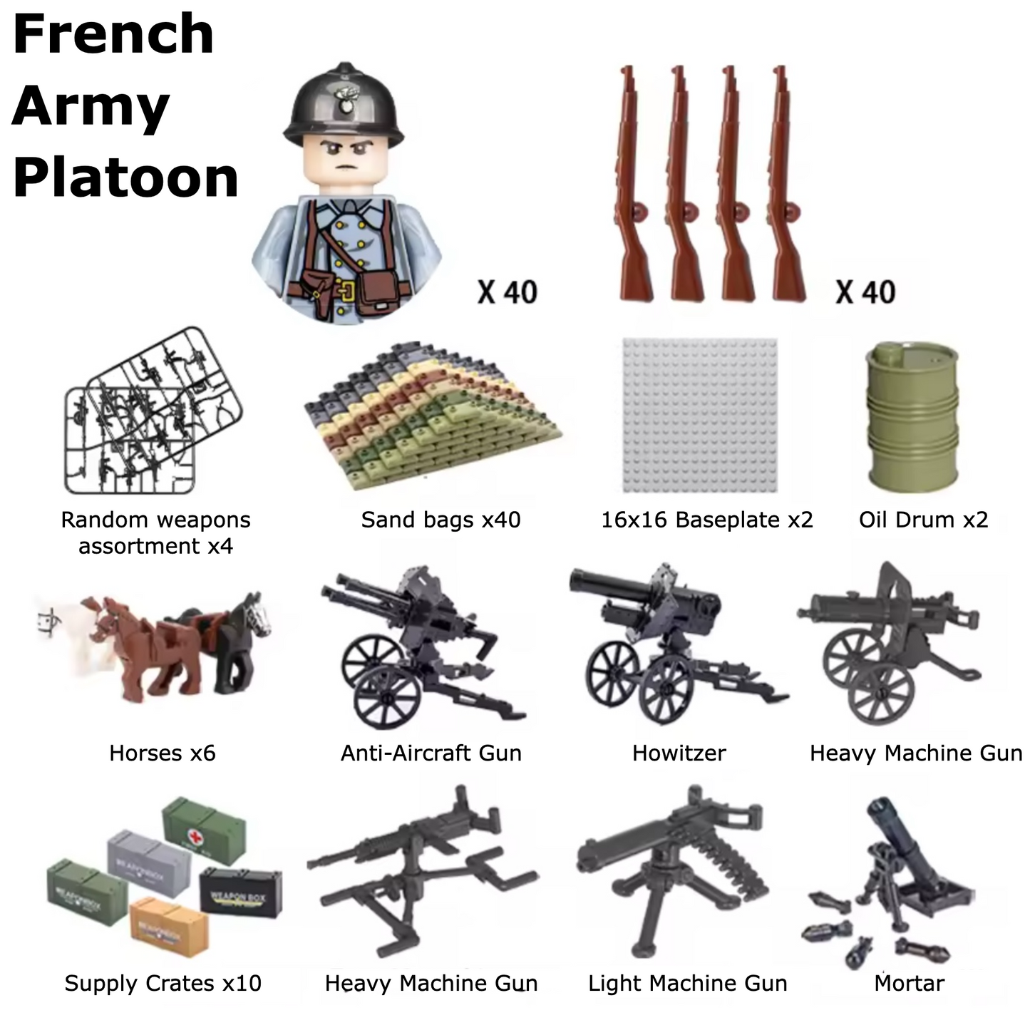 French Army Platoon - 40 soldiers