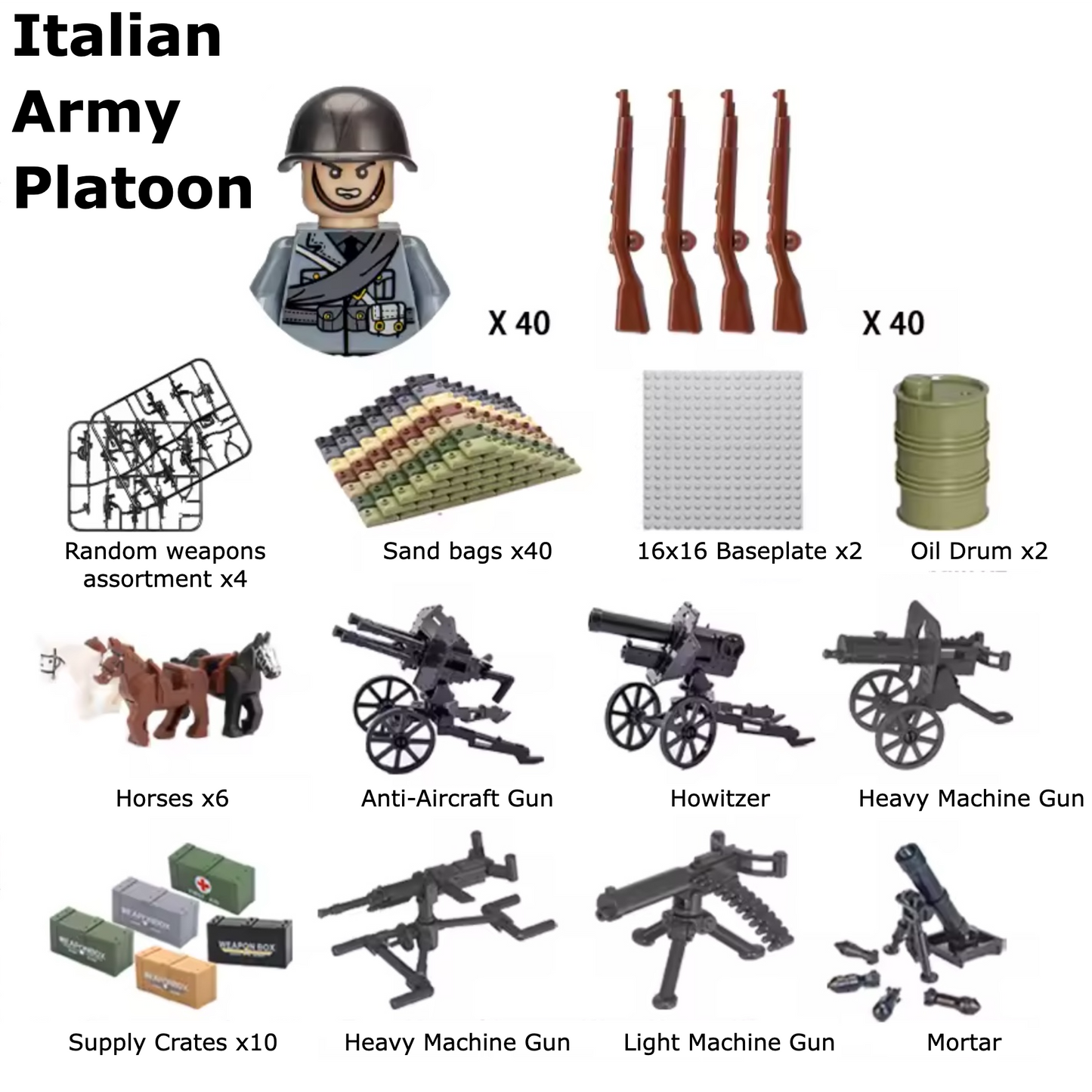 Italian Army Platoon - 40 soldiers