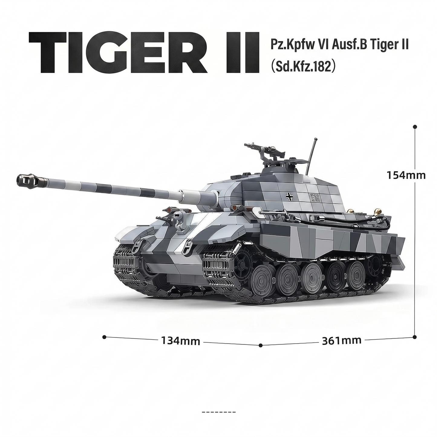 Tiger 2 Snow Camo - 1521pcs