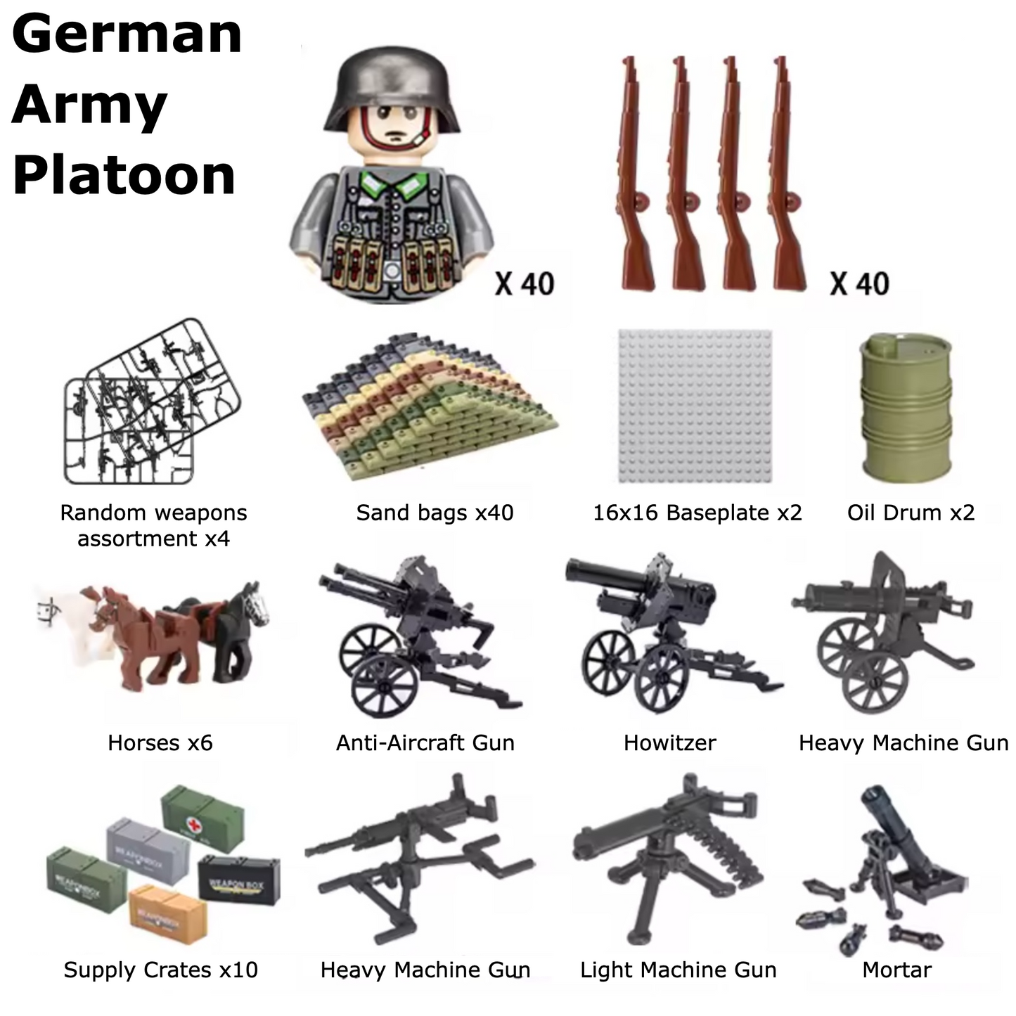 German Army Platoon - 40 soldiers