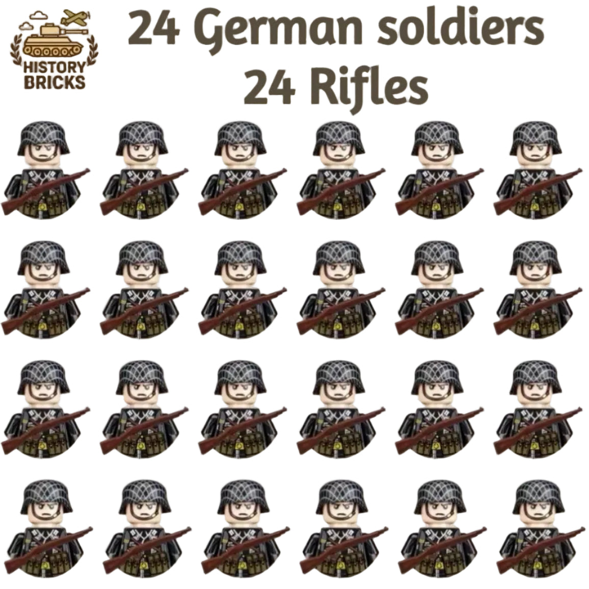 24 German Riflemen - Mini Figures