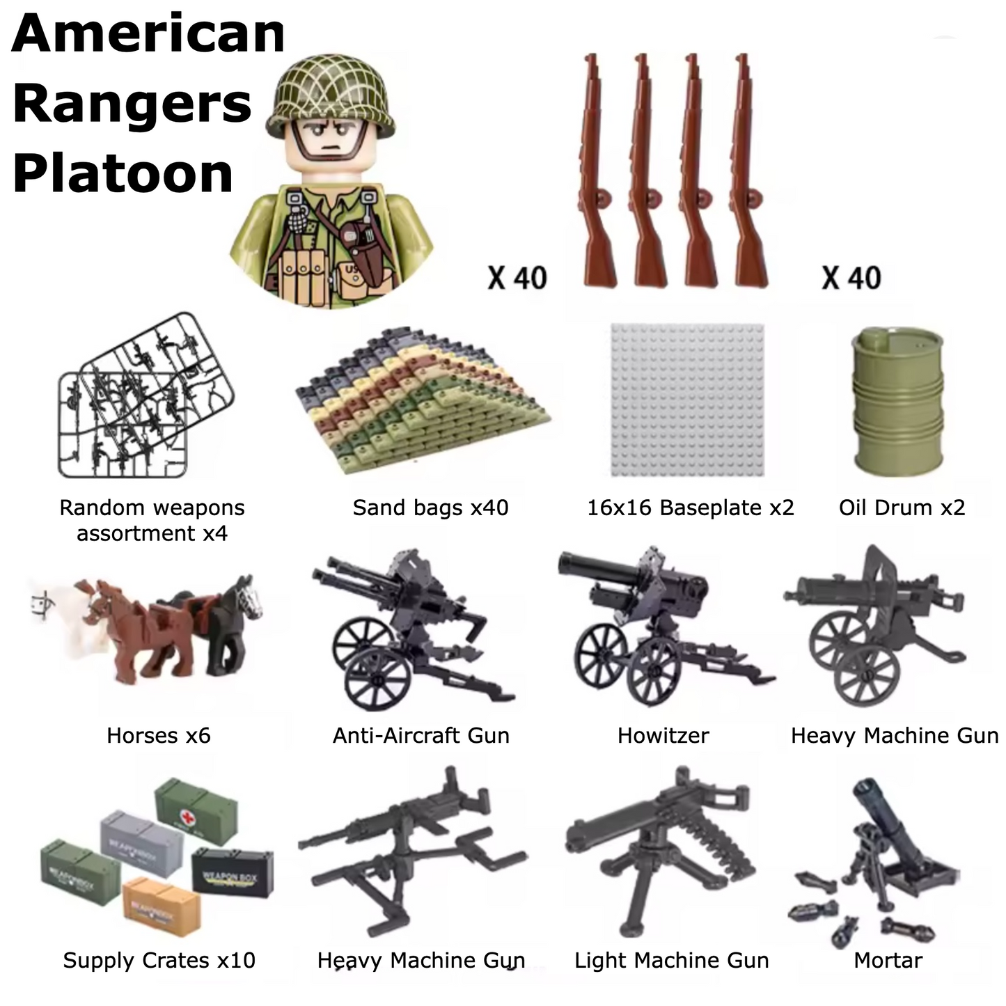 American Rangers Platoon - 40 soldiers