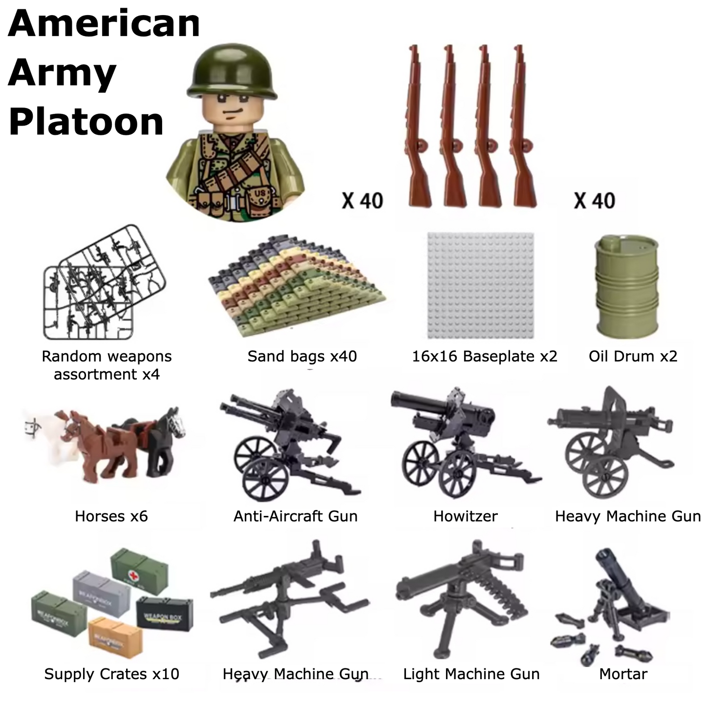 American Army Platoon - 40 soldiers