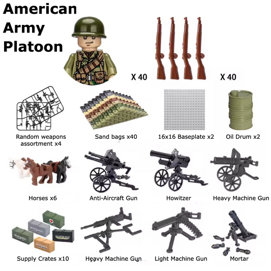 American Army Platoon - 40 soldiers