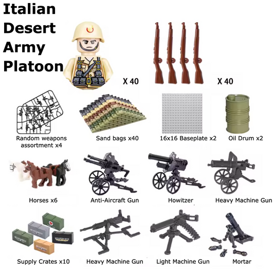 Italian Desert Army Platoon - 40 soldiers